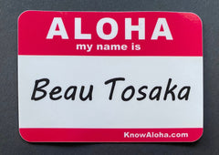 “Aloha my name is” stickers