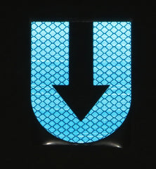 DIAMOND Reflective blue U Stickers (machine cut)