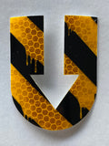 Super Reflective Honeycomb drip barricade U Stickers (Hand Cut)
