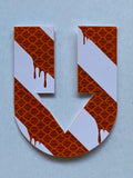 Super Reflective orange dream drip barricade U Stickers (Hand Cut)