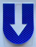 DIAMOND Reflective blue U Stickers (machine cut)