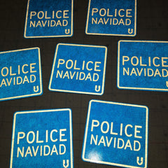 Police Navidad magnet (REFLECTIVE) hand cut