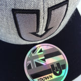 UDown Raised Embroidery Heather Grey SnapBack Hat