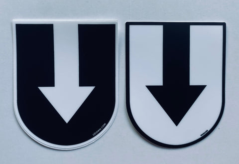 White and black U Sticker