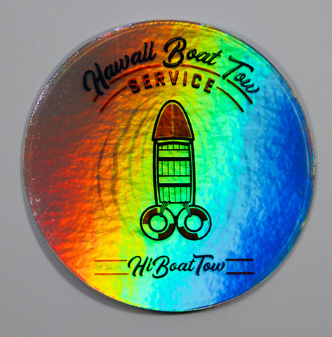 Boat Tow Holographic sticker