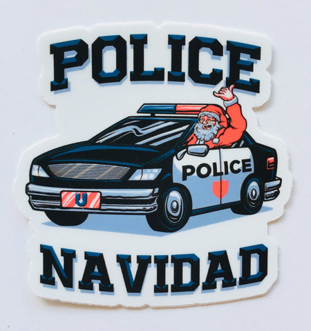 Police Navidad Good Santa Sticker
