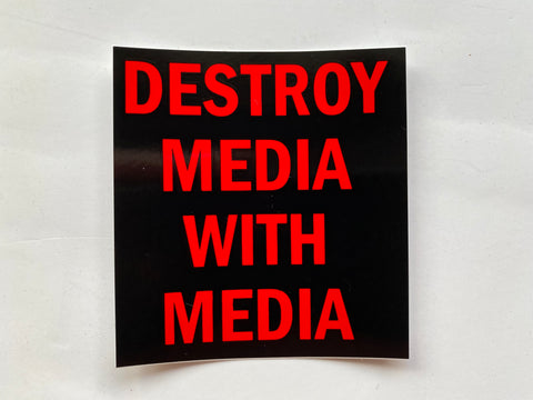 Destroy media black and red sticker