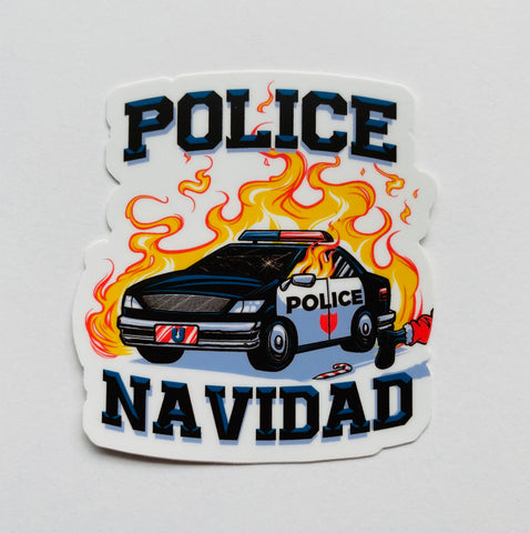 Police Navidad Bad Santa Sticker 🔥