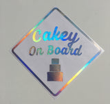 Cakey On Board REFLECTIVE sticker